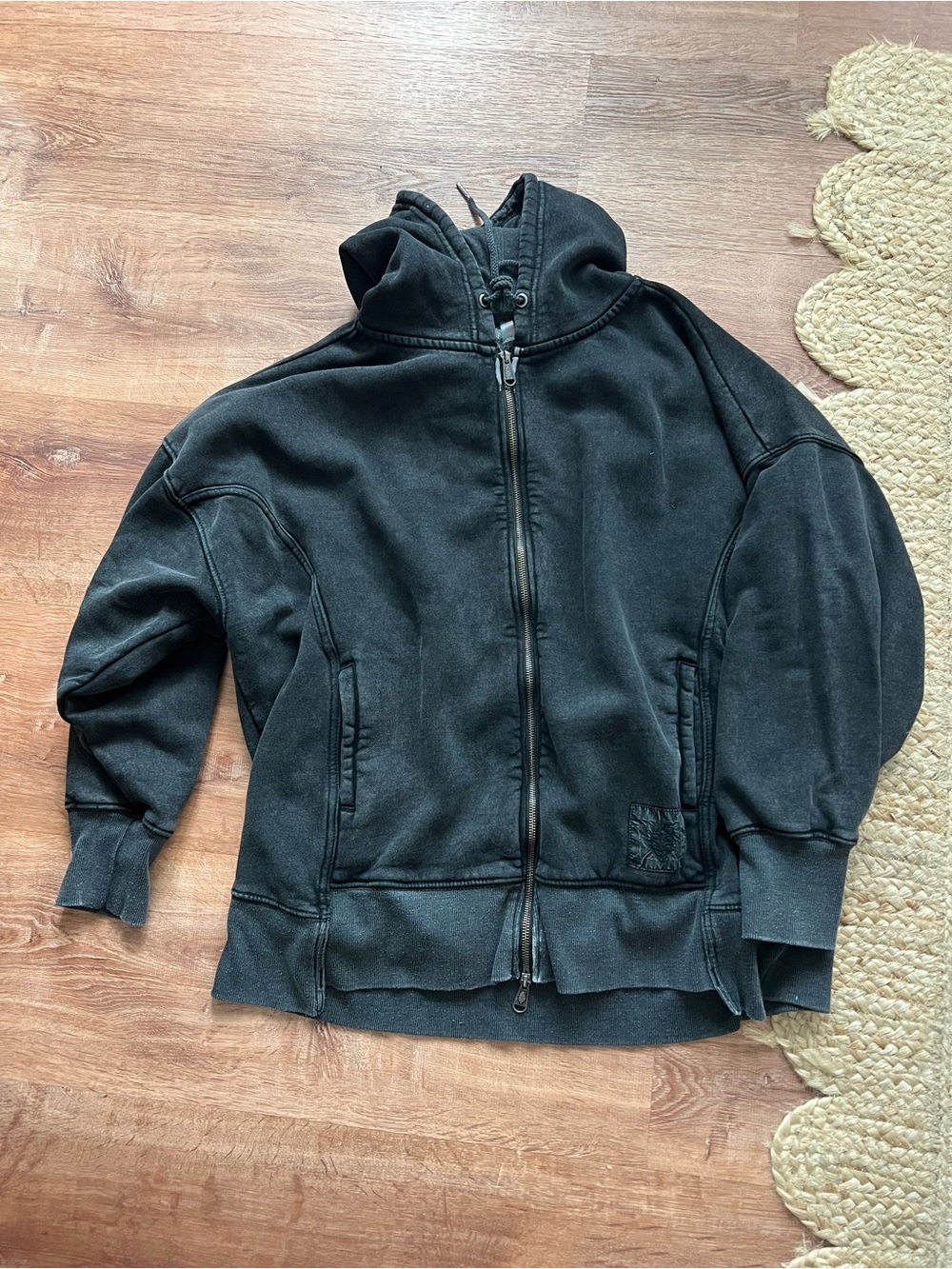 FP Movement Sprint To The Finish Full Zip Hoodie Size Small RT $128 Black